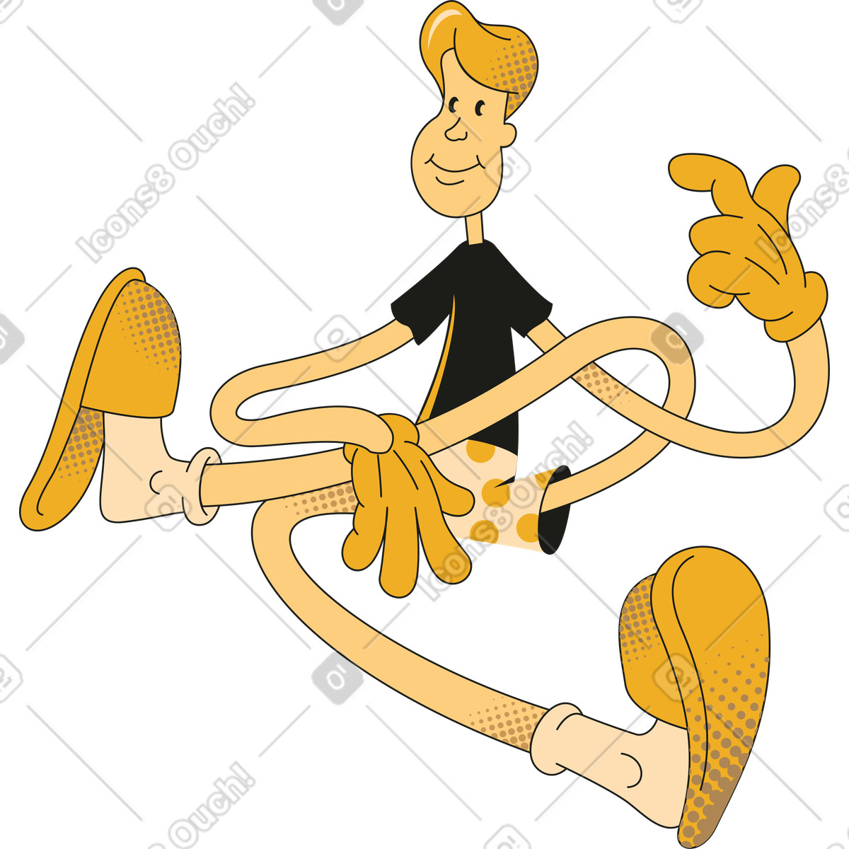 Rubber スタイルの 座っている男 のイラストをPNG、SVG形式でダウンロード