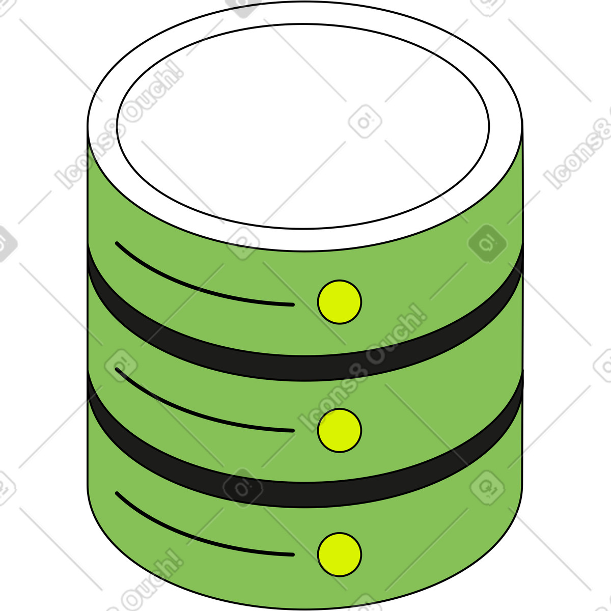 Server rotondo illustrazione in stile Isometric scarica in PNG, SVG