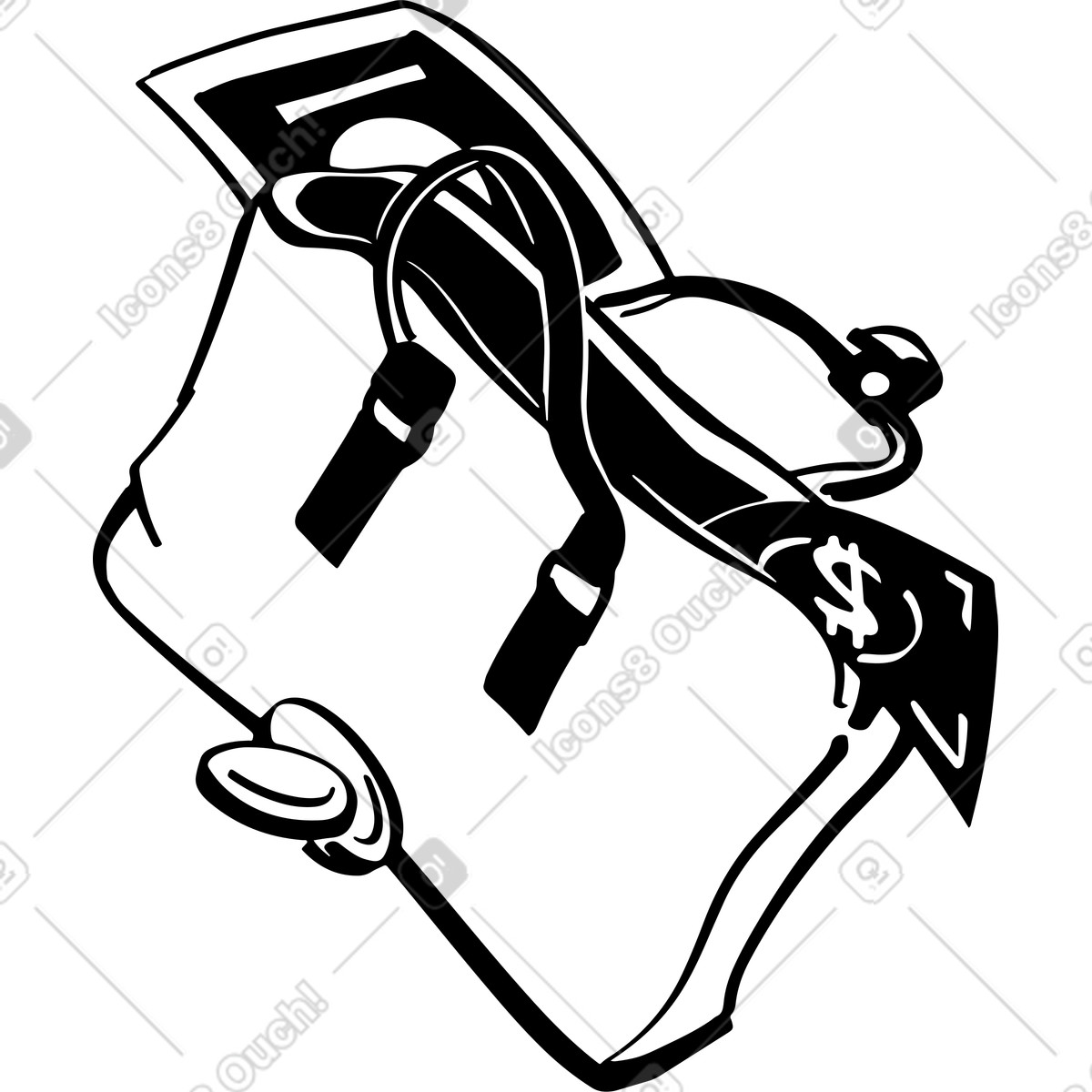 Ilustración Maletín de financiero en estilo Line a descargar en PNG y SVG