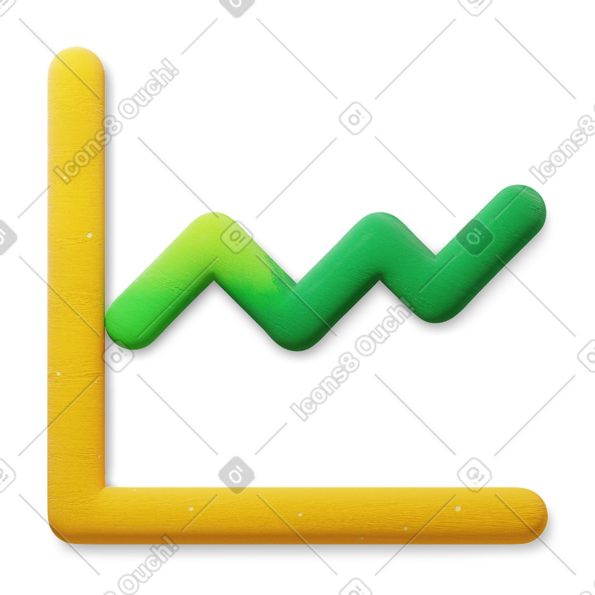 Illustration Graphique de croissance dans le style 3D Microsoft Fluent à télécharger aux formats PNG, SVG