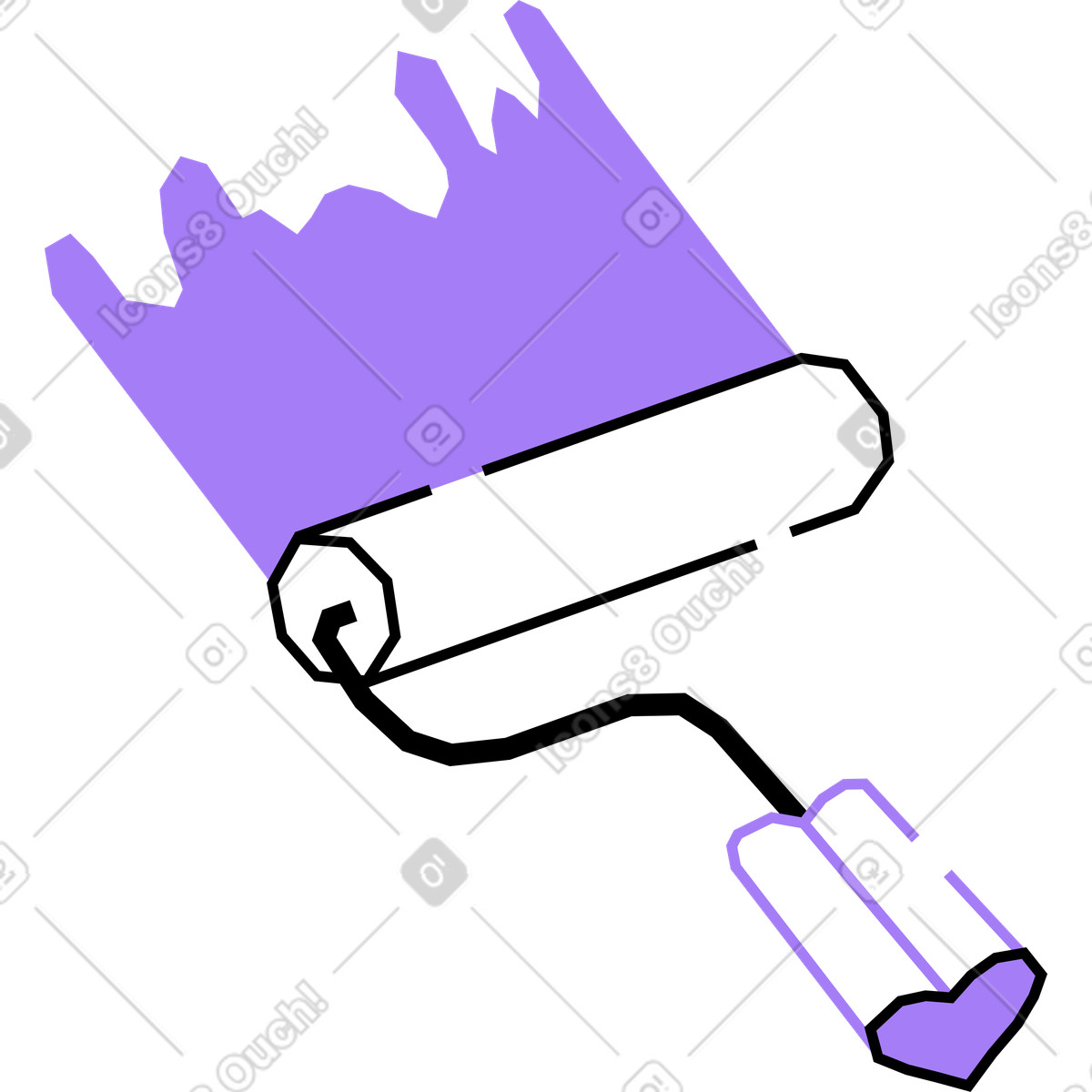 Rullo di pittura illustrazione in stile Amethyst scarica in PNG, SVG