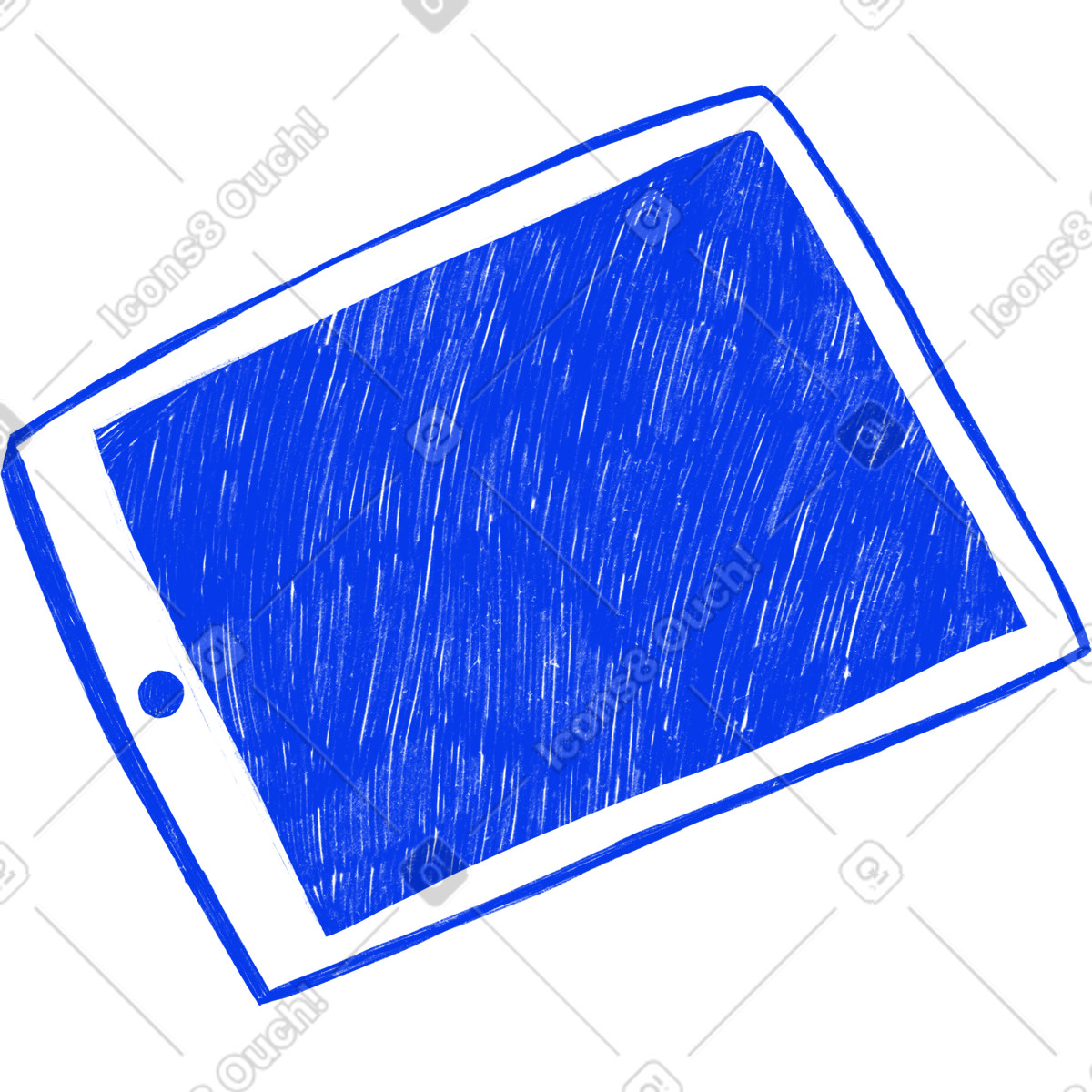 Ilustración Blue ipad sketch en estilo Biro a descargar en PNG y SVG