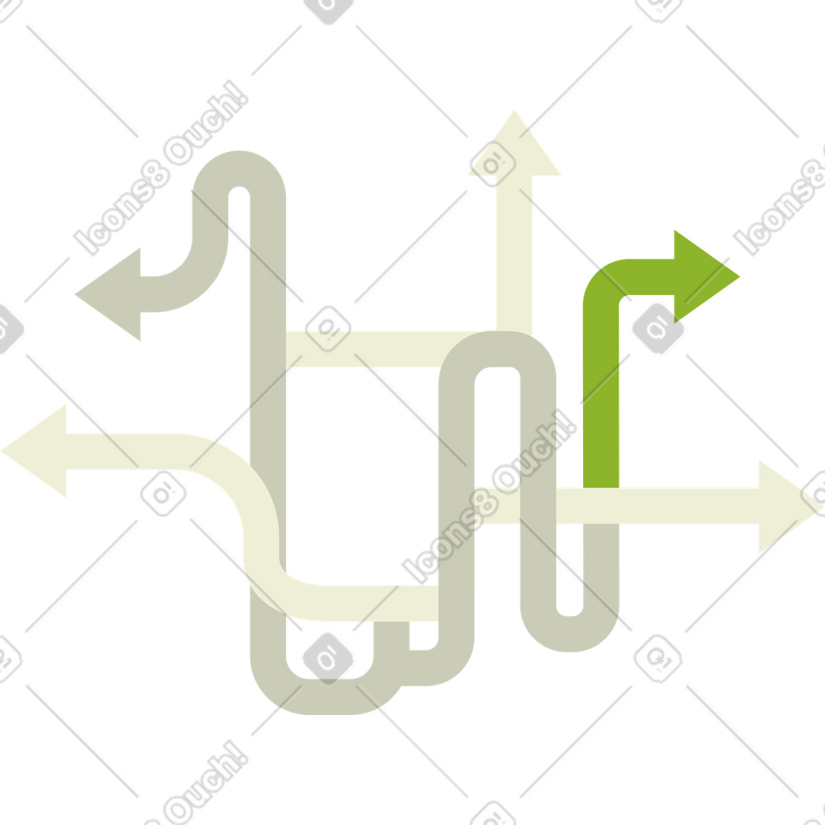 Illustration Flèches pointant dans des directions différentes le style Cubes à télécharger aux formats PNG, SVG