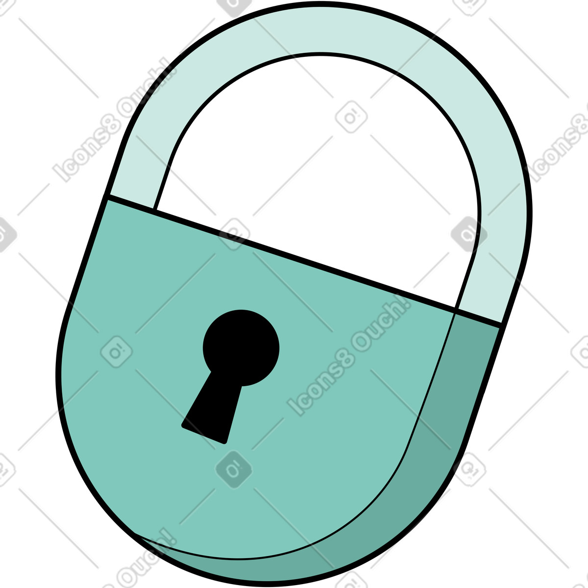 Surr 스타일의 자물쇠 일러스트레이션 PNG, SVG 다운로드