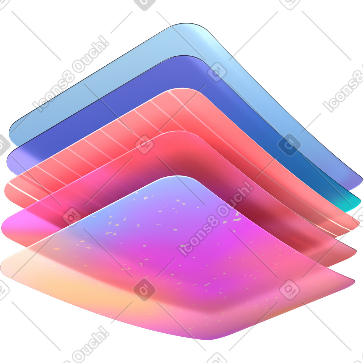 Illustration Cartes en plastique empilées dans le style 3D Glassy à télécharger aux formats PNG, SVG