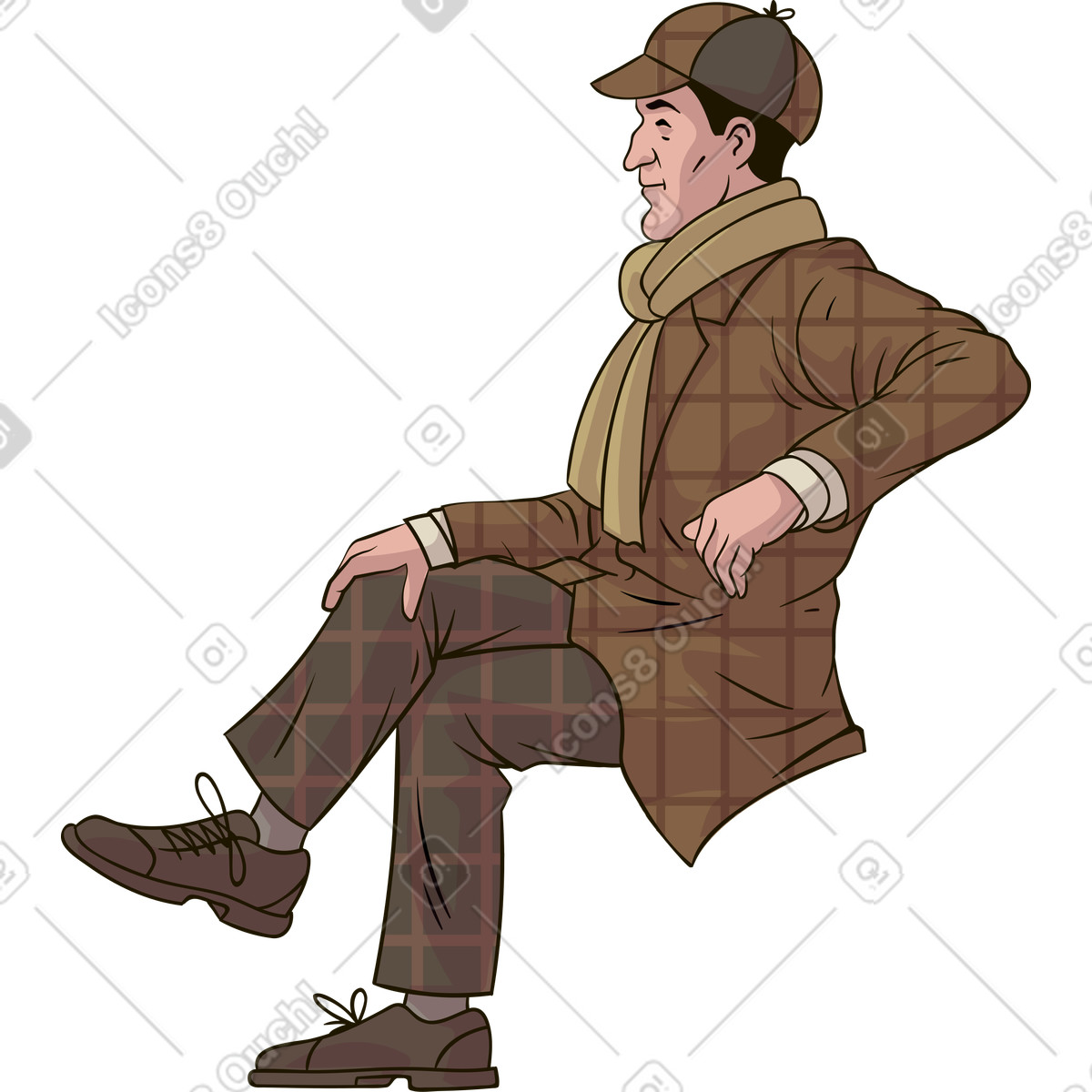Sherlock holmes illustration in Eastwood style download in PNG, SVG