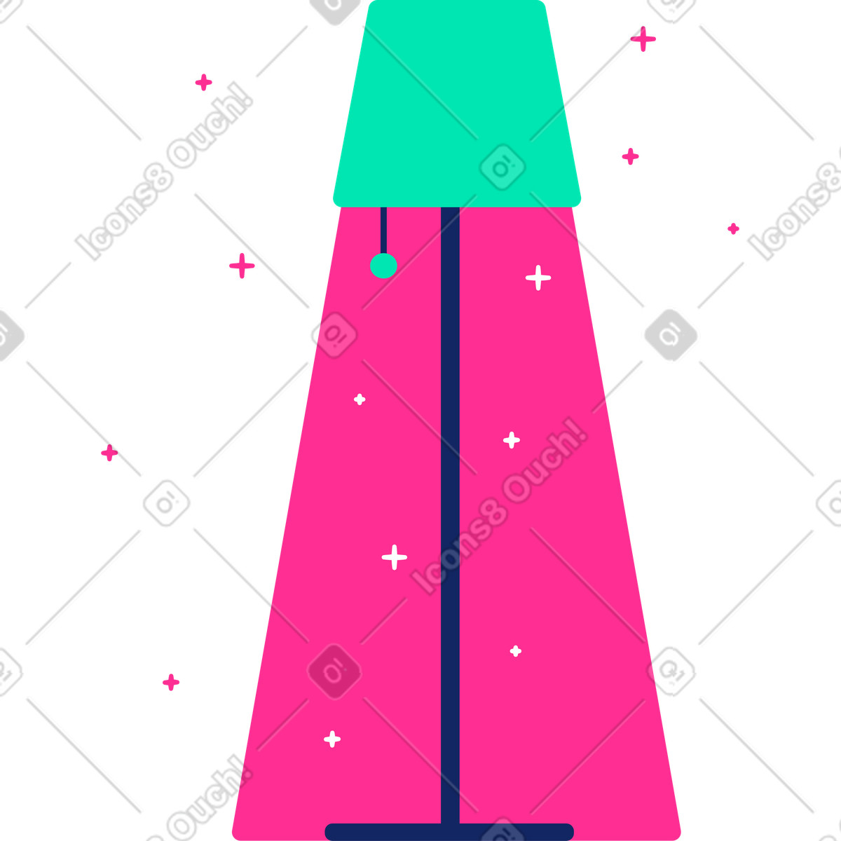 Lamp with light illustration in Cyborg style download in PNG, SVG