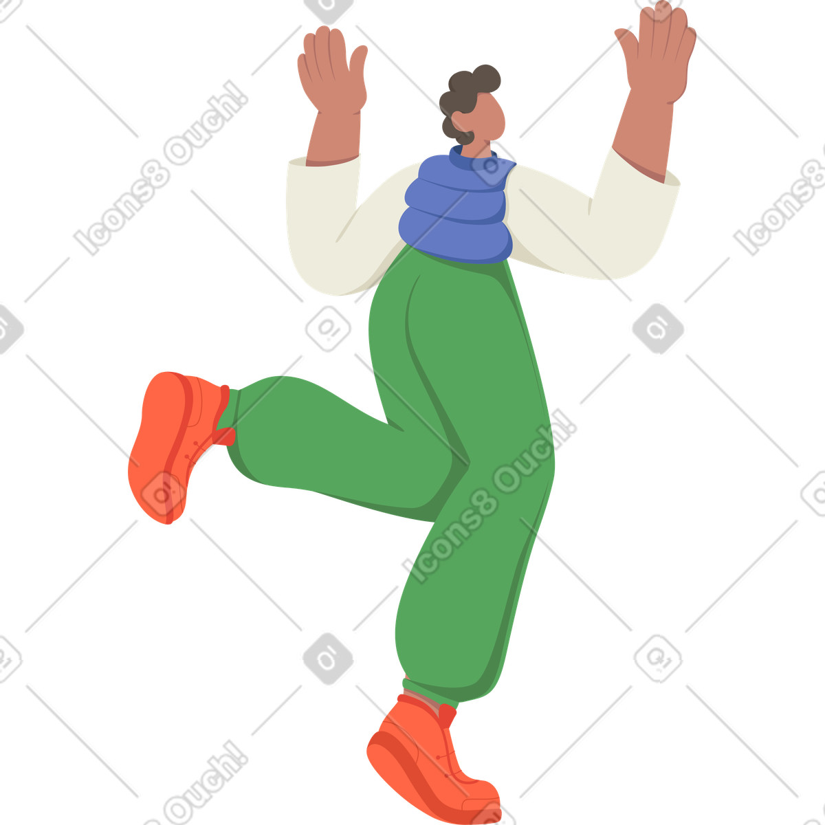 Uomo che balla illustrazione in stile Social scarica in PNG, SVG