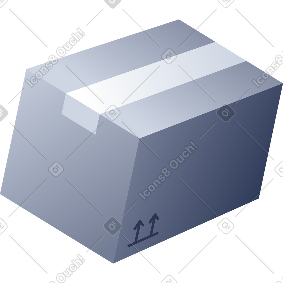 Delivery box illustration in Lucent style download in PNG, SVG