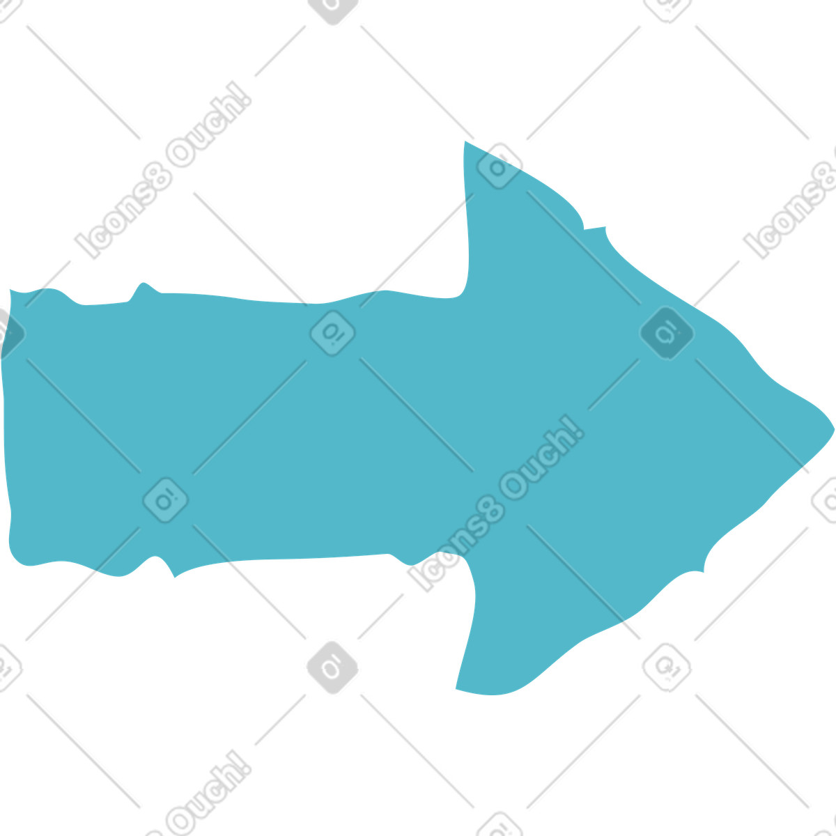 Blue arrow shape-Illustration im Flamenco-Stil als Download in PNG, SVG