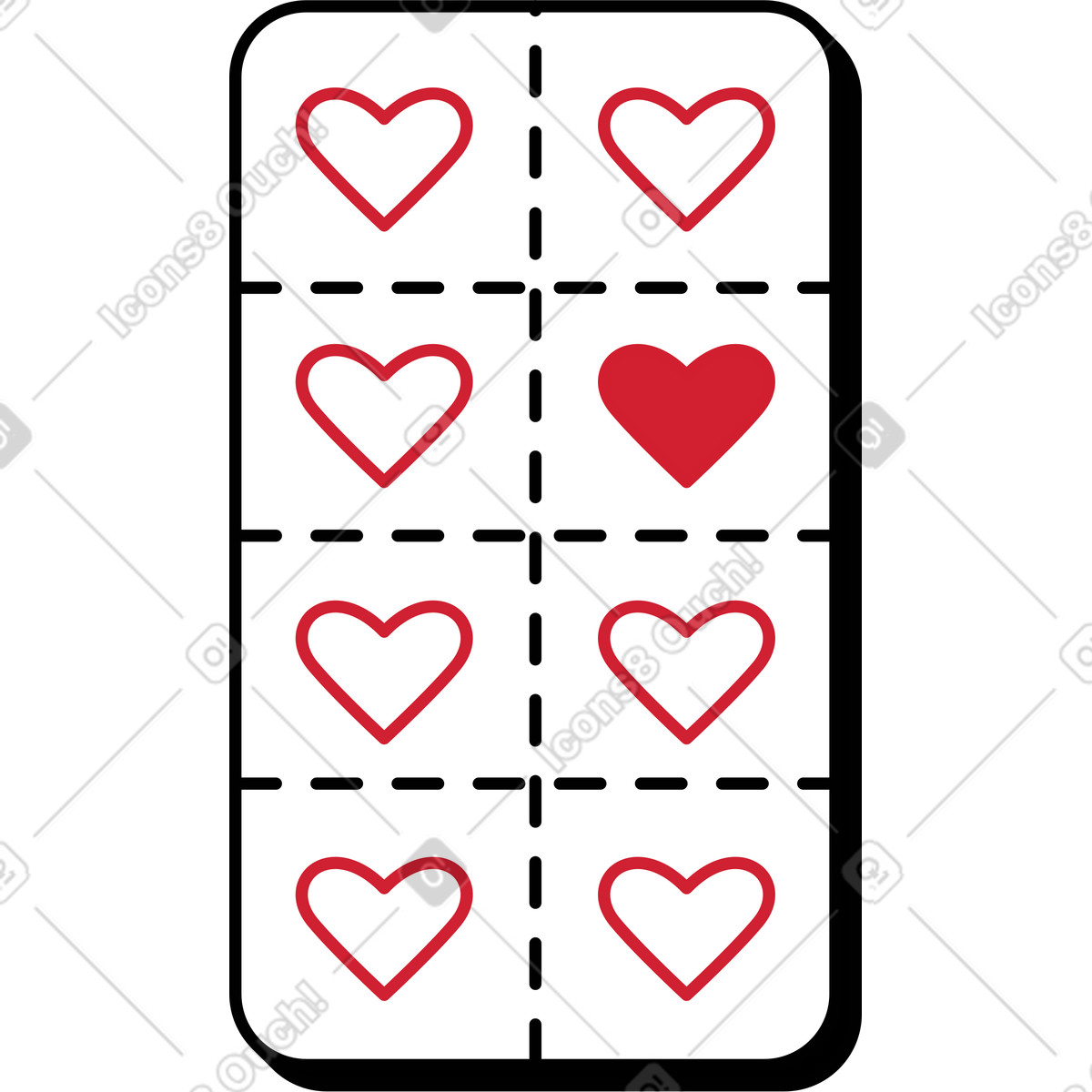 Illustration Pilules en forme de coeur dans le style Ruby à télécharger aux formats PNG, SVG