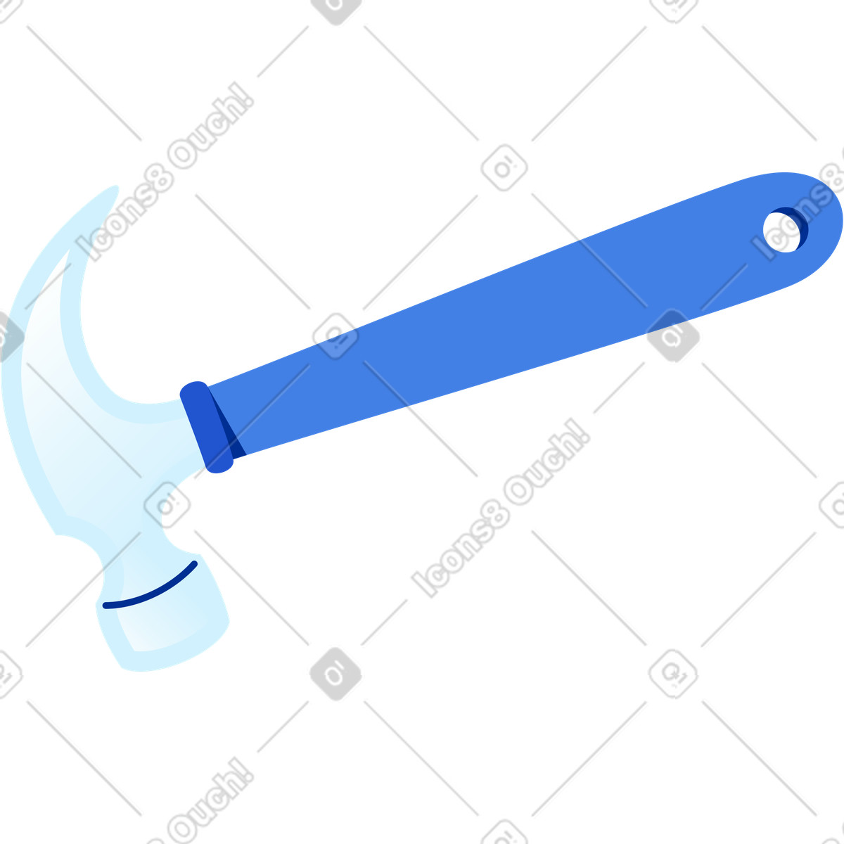 Ilustración Martillo en estilo Glossy a descargar en PNG y SVG