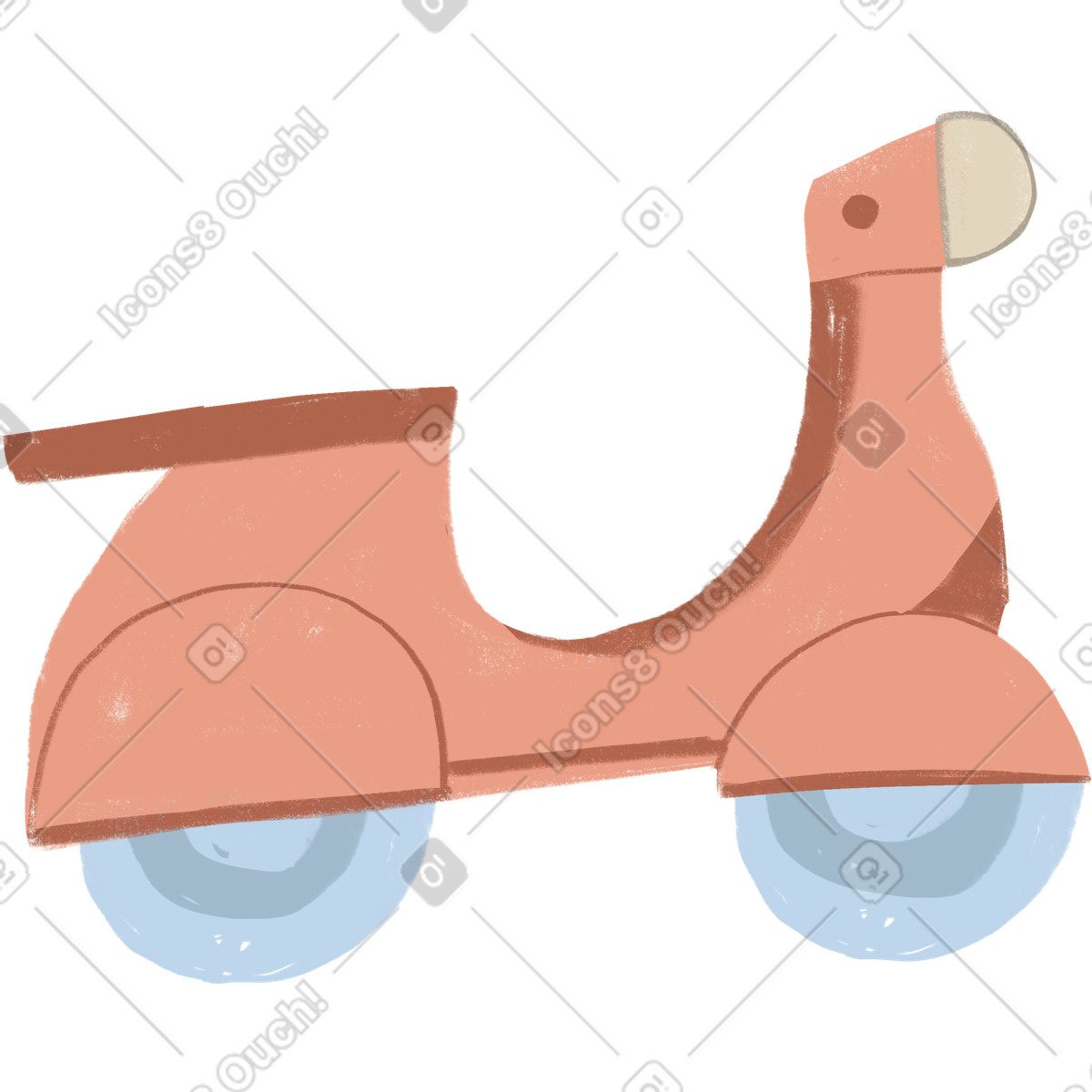 Pink scooter-Illustration im Lumiere-Stil als Download in PNG, SVG