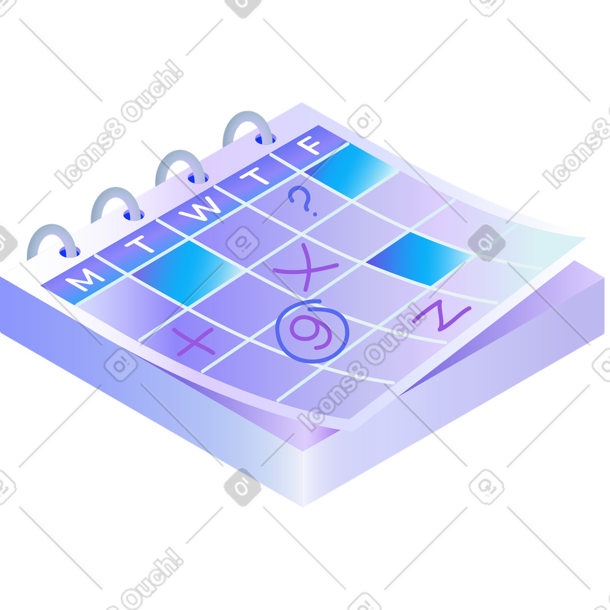 Ilustração de Caderno planejamento em no estilo Hi-tech para baixar em PNG, SVG