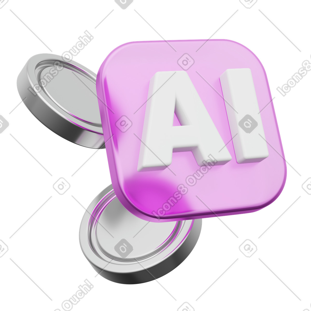 AI icon with coins, Artificial intelligence finance, Digital innovation illustration in PNG, SVG