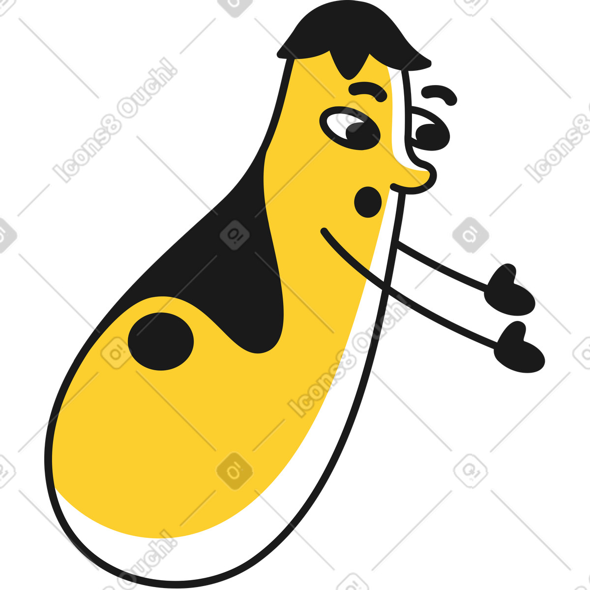 Eggplant illustration in Taxi style download in PNG, SVG