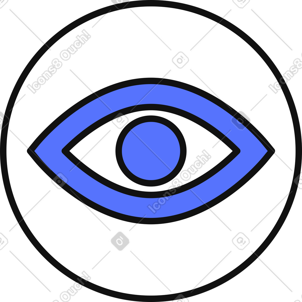 Ilustración Visibility control eye button symbol for show or hide content en estilo Main a descargar en PNG y SVG