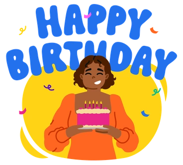 A person holding a birthday cake - Active style illustration