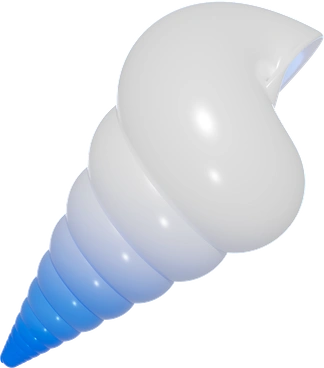 A spiral seashell with a gradient color - 3D Holidays style illustration
