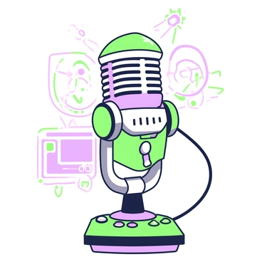 A futuristic robotic microphone with flashing lights