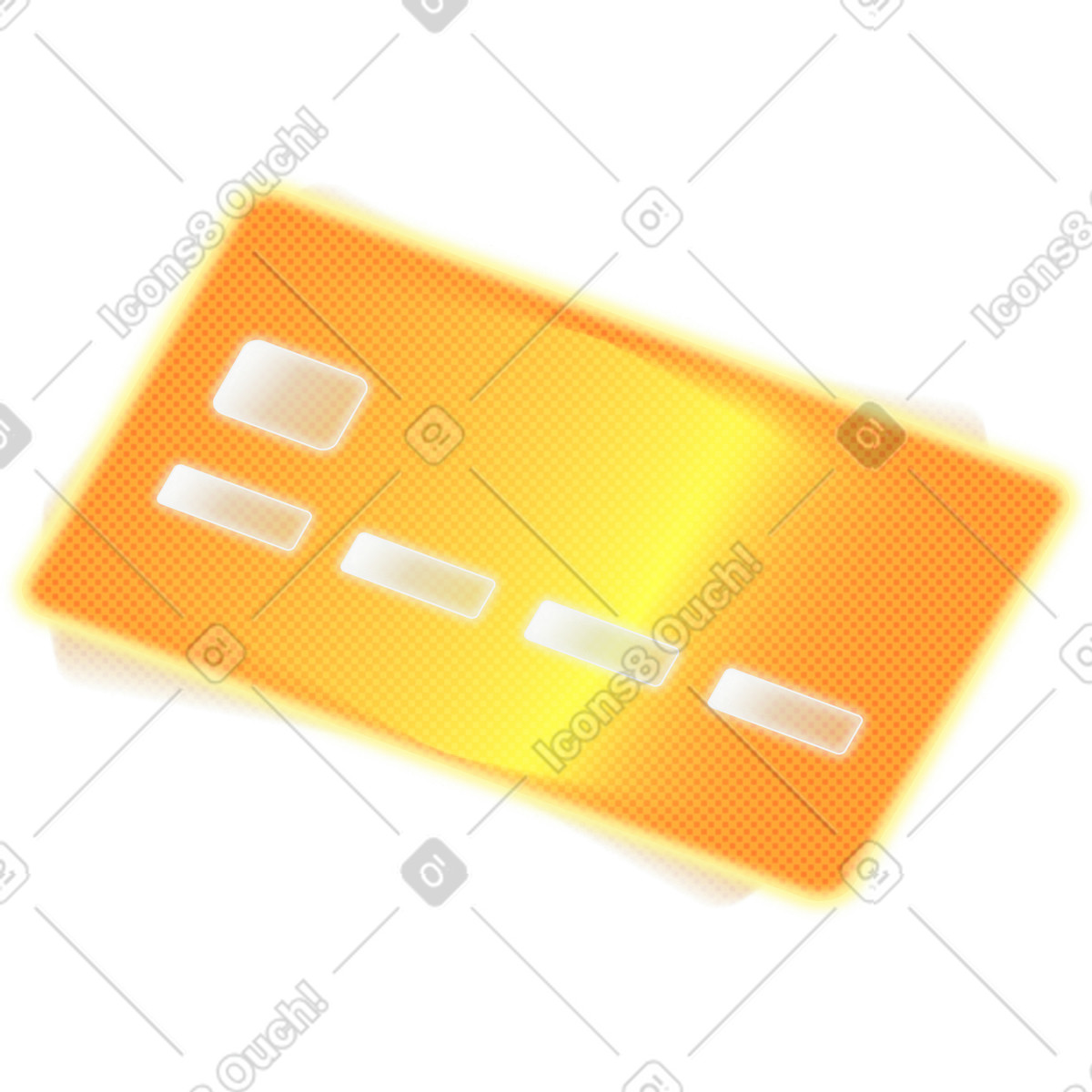 Yellow bank card illustration in Burst style download in PNG, SVG