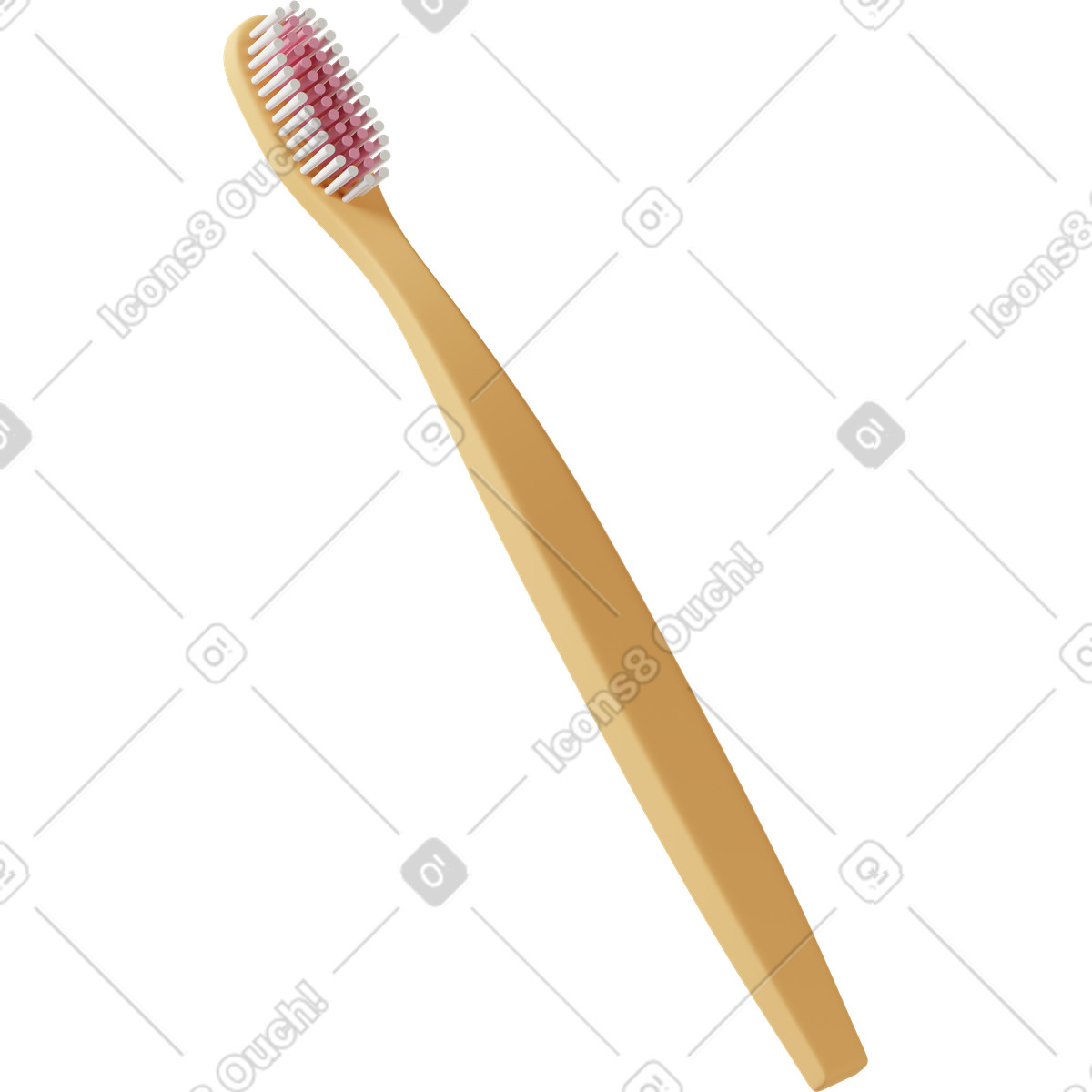 Ilustração de Yellow toothbrush em no estilo 3D Casual life para baixar em PNG, SVG