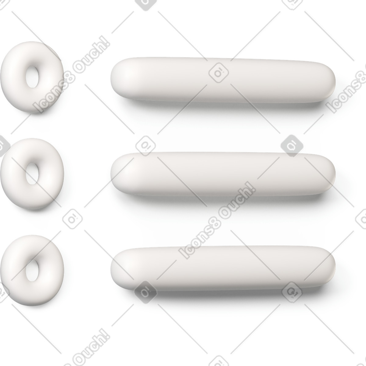 Checkliste mit runden gegenständen nach rechts gedreht-Illustration im 3D Buddy-Stil als Download in PNG, SVG