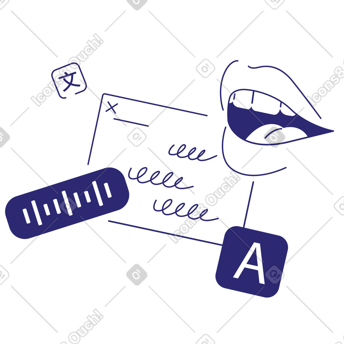 Practice speaking a foreign language illustration in Cut style download in PNG, SVG