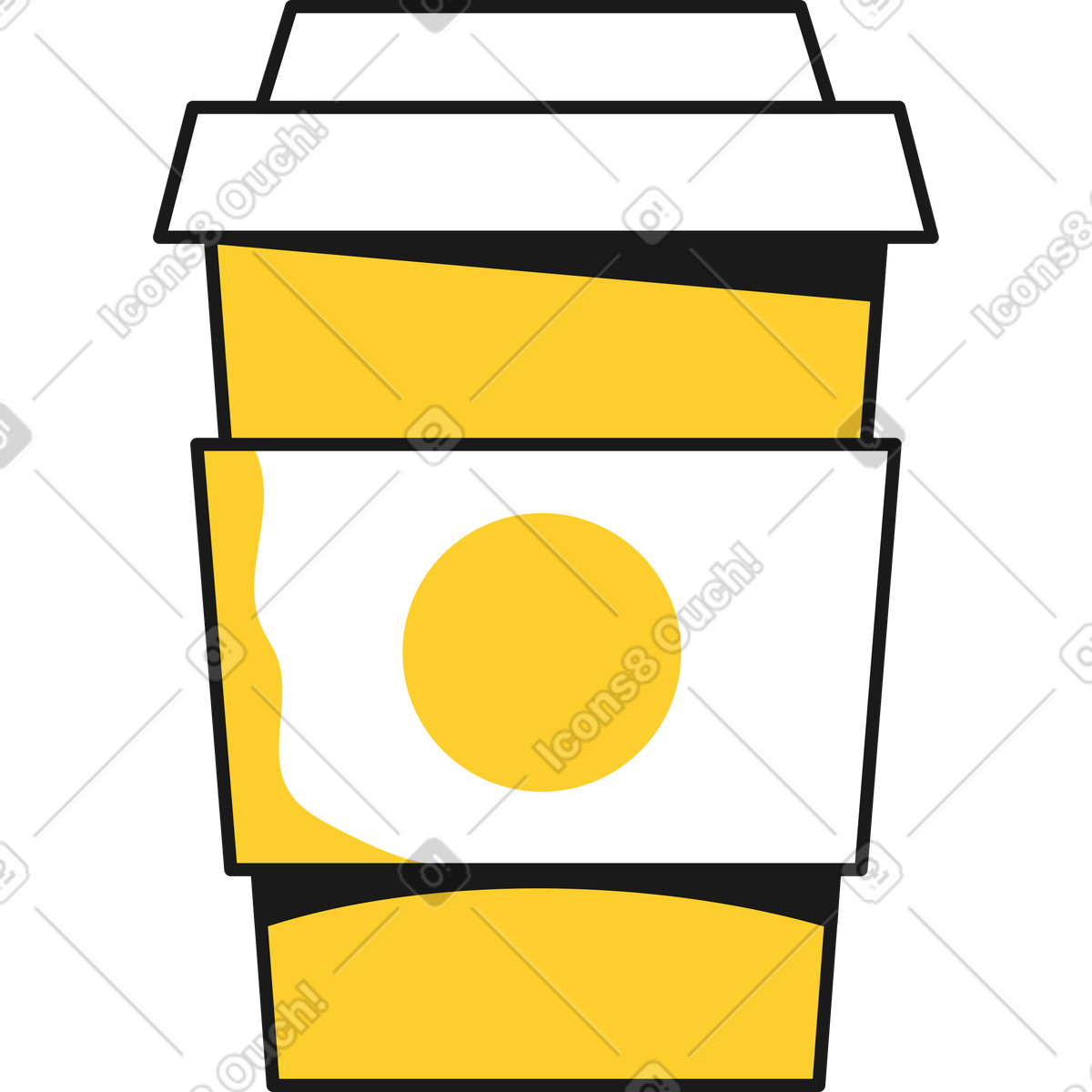 下载 Taxi 风格的 一杯带盖的咖啡 插画，支持 PNG、SVG 格式
