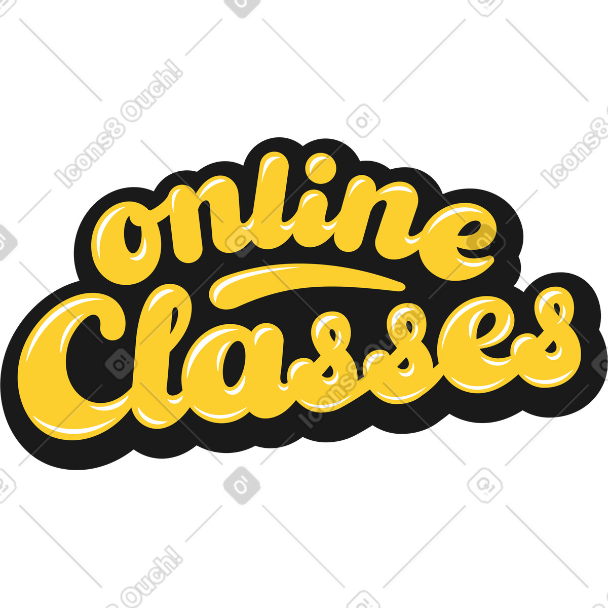 Ilustración Clases online de lettering en estilo Taxi a descargar en PNG y SVG