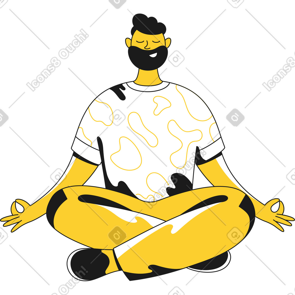 Taxi スタイルの 瞑想する男 のイラストをPNG、SVG形式でダウンロード