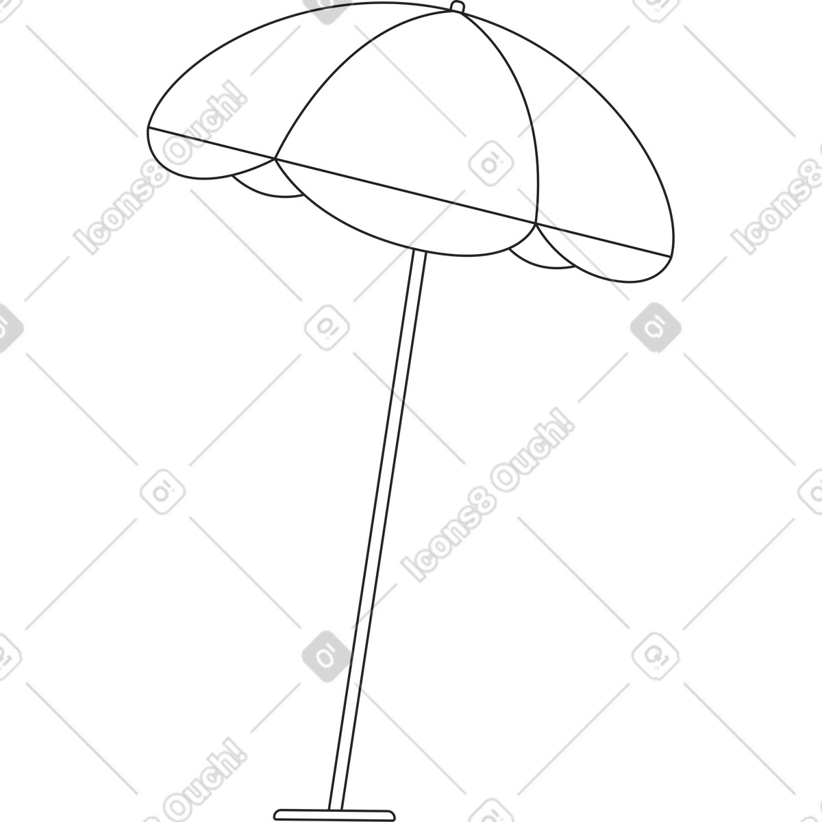 下载 Sammy Line 风格的 沙滩伞 插画，支持 PNG、SVG 格式