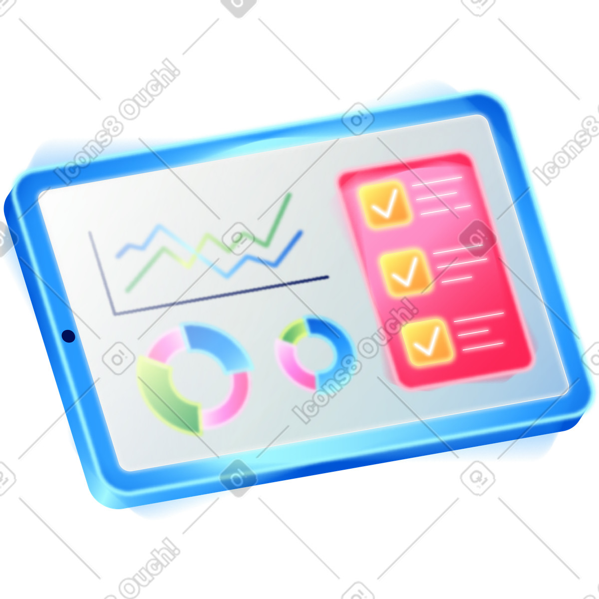 Data analytics on tablet illustration in PNG, SVG