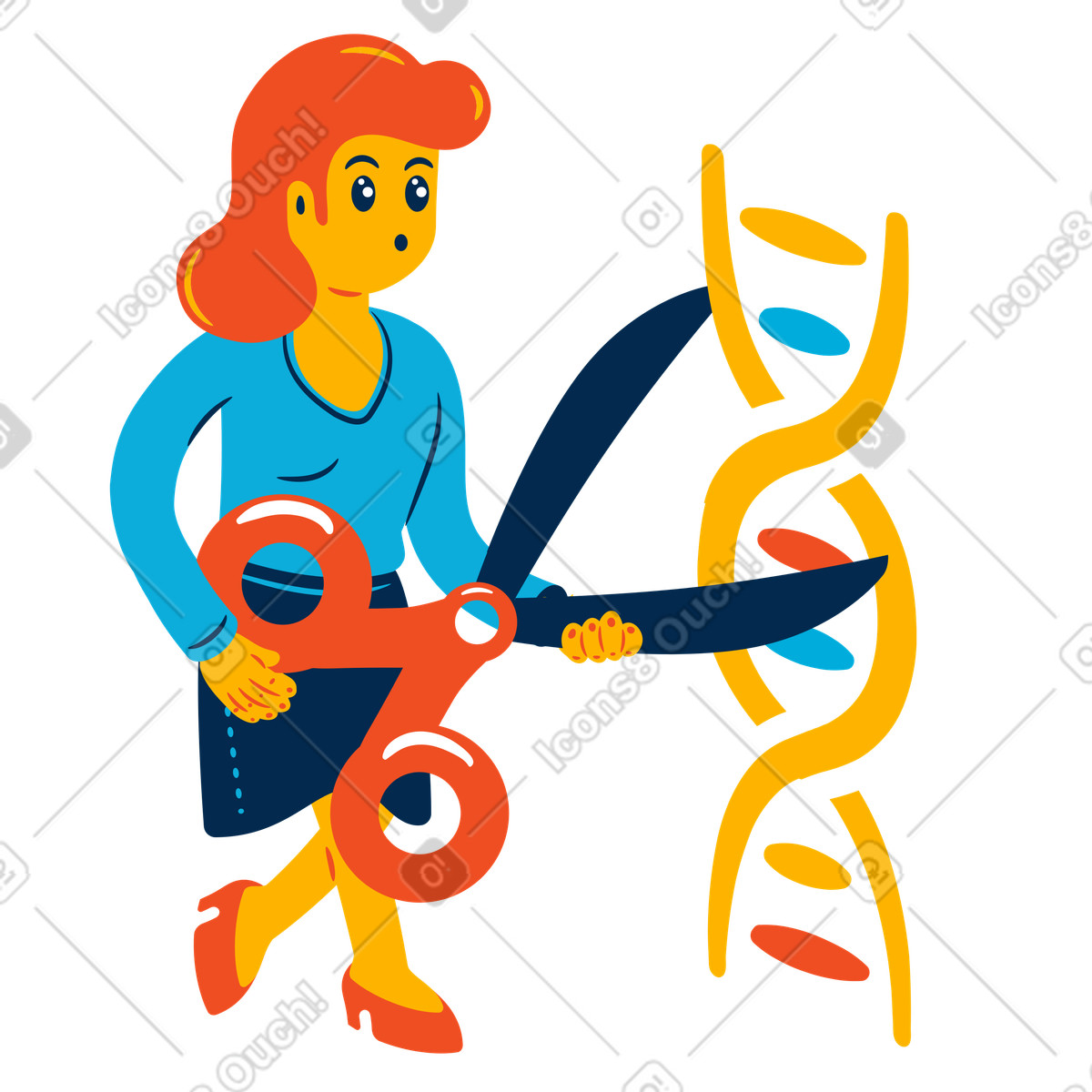 Changing the structure of DNA illustration in PNG, SVG