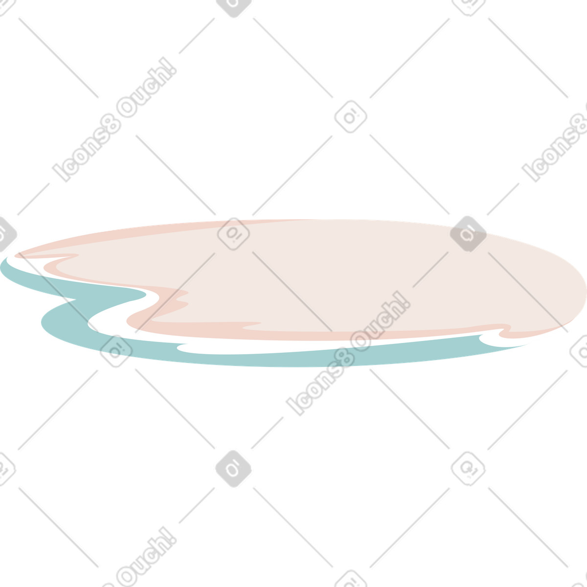 Lagom スタイルの Island of sand surrounded by water のイラストをPNG、SVG形式でダウンロード
