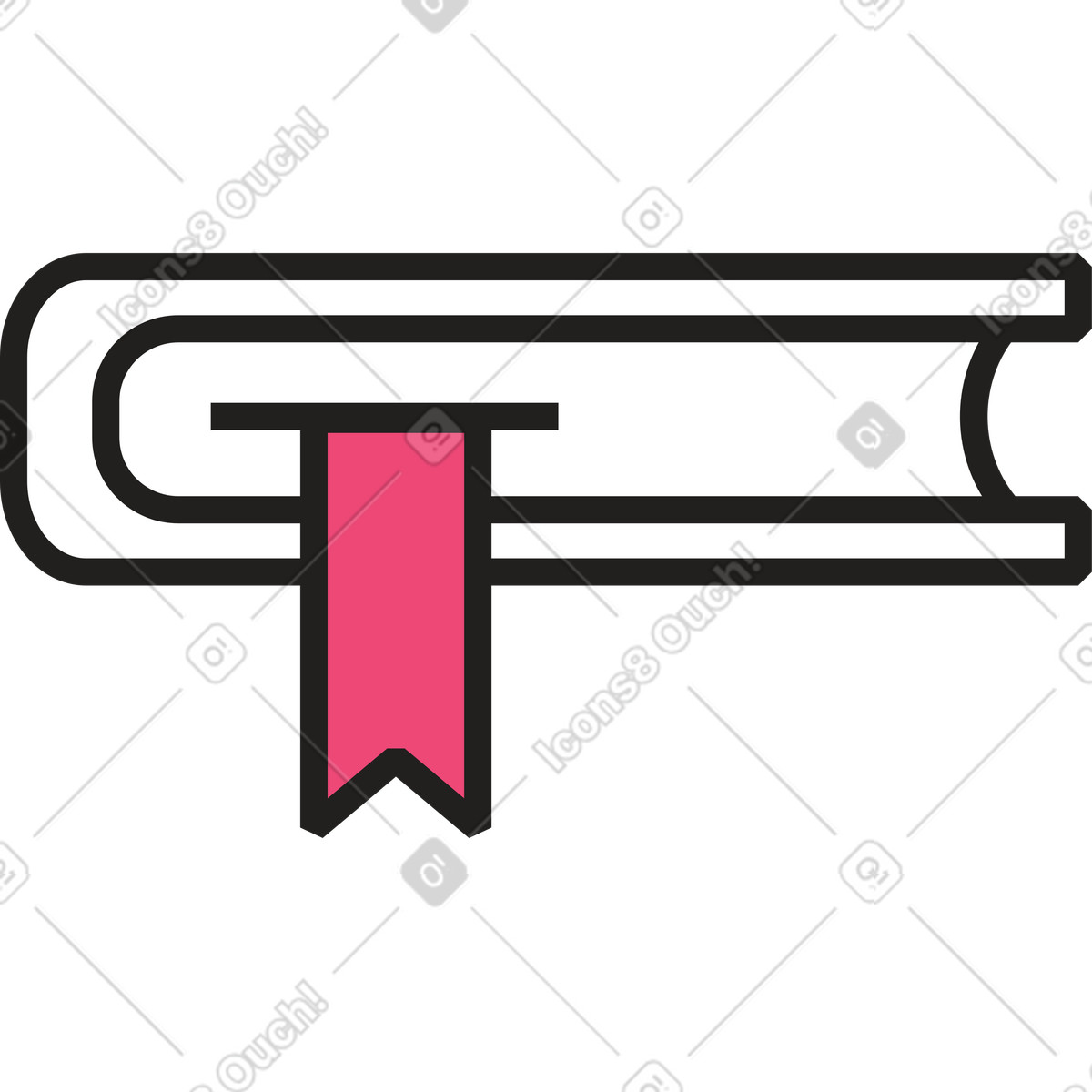 Ilustração de Livro com marcador em no estilo Dazzle Line para baixar em PNG, SVG