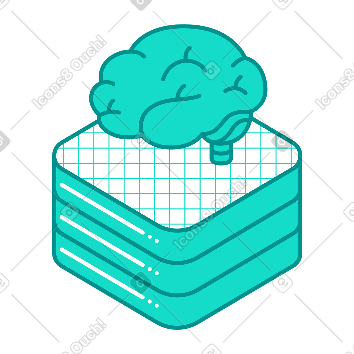Cervello ai e sistema server illustrazione in stile Natty scarica in PNG, SVG