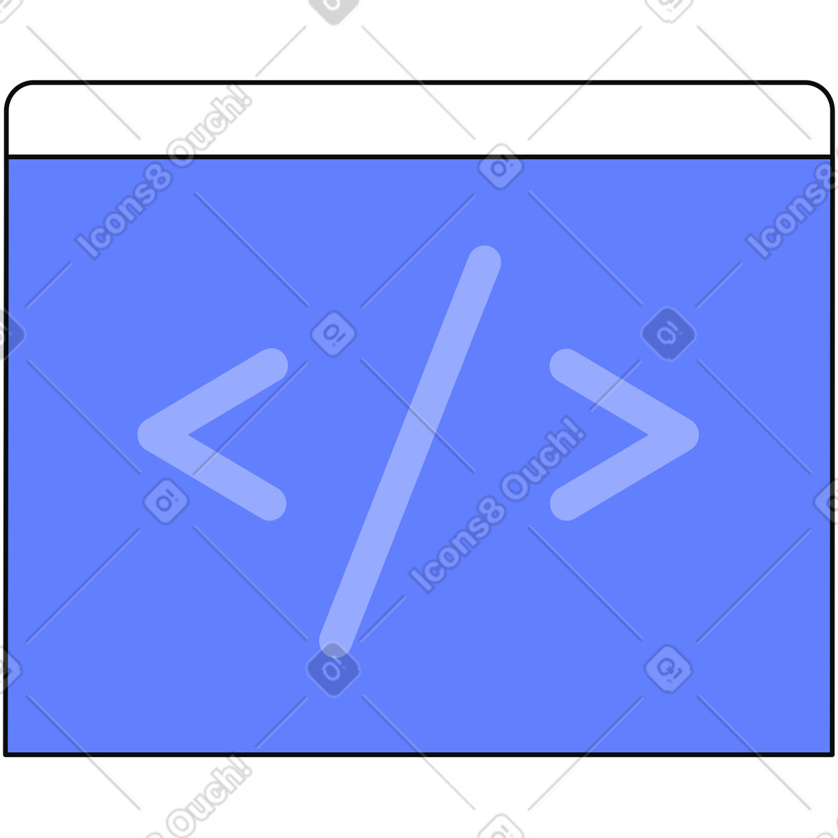 Software development interface illustration in PNG, SVG