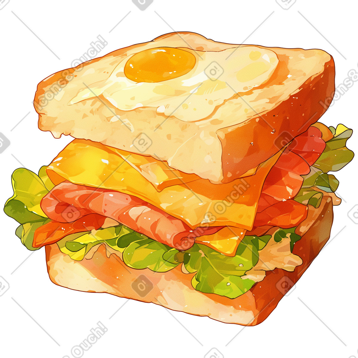 Ilustración Sandwich en estilo Glazy a descargar en PNG y SVG