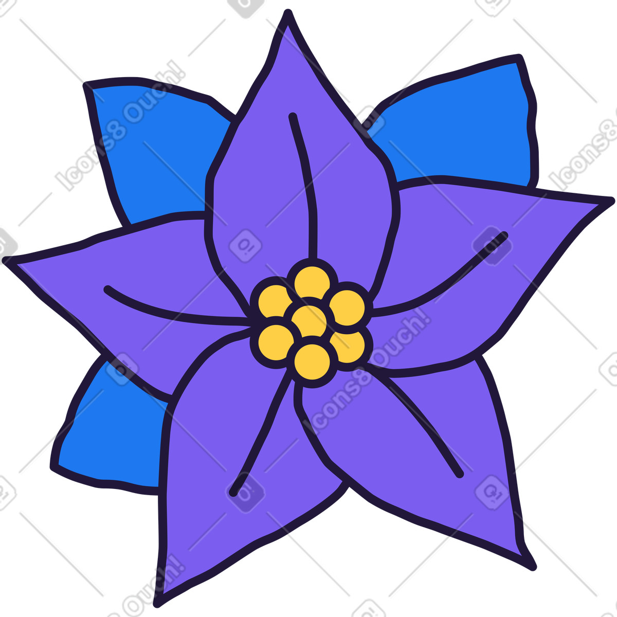 Conifer 스타일의 Purple flower 일러스트레이션 PNG, SVG 다운로드