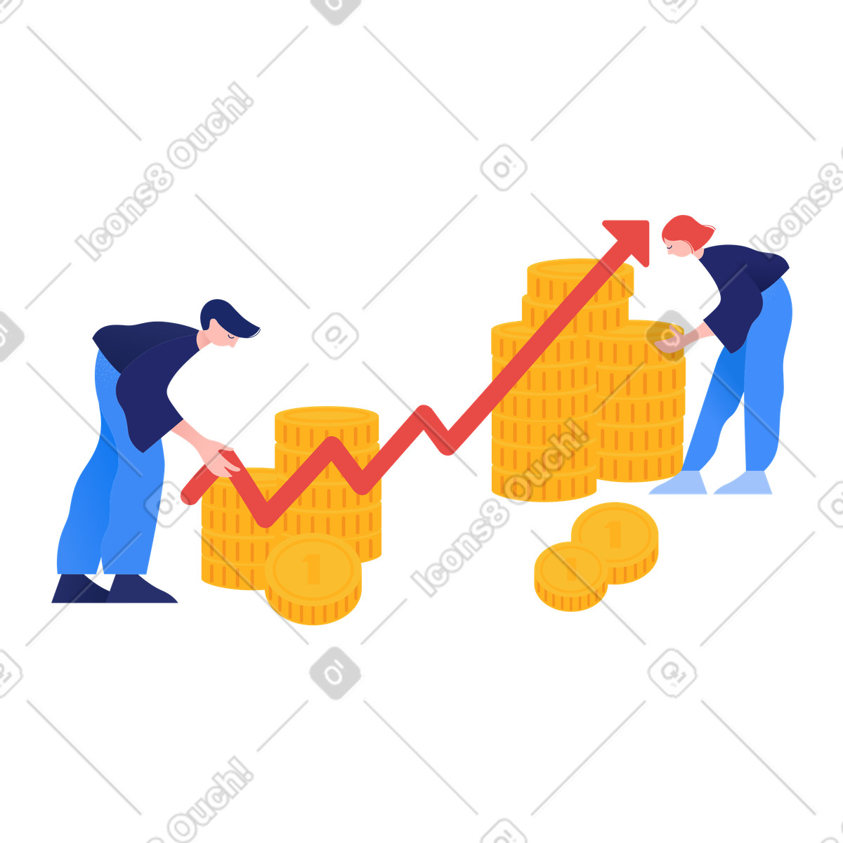 Familienbudget-Illustration im Clip-Stil als Download in PNG, SVG