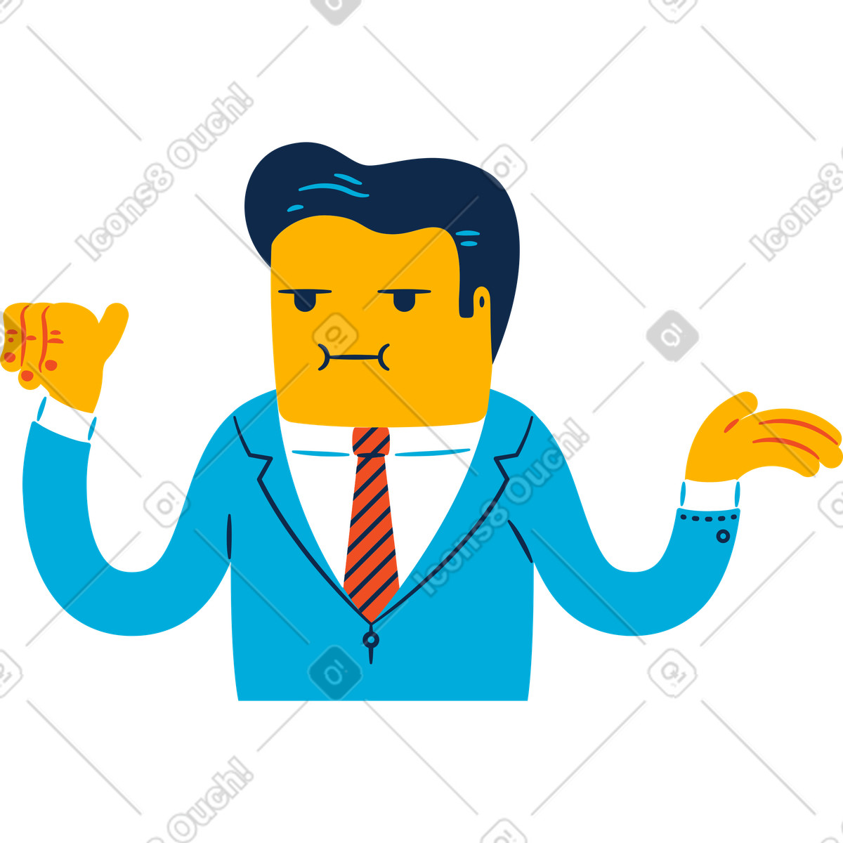 Politician man illustrazione in stile Flame scarica in PNG, SVG