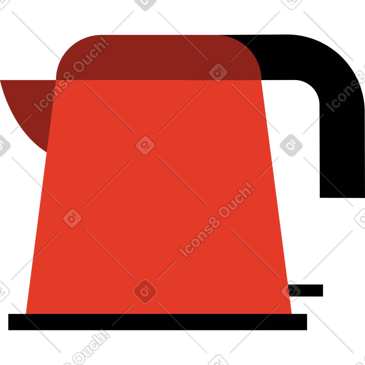 Ilustración Tetera en estilo Burgundy a descargar en PNG y SVG