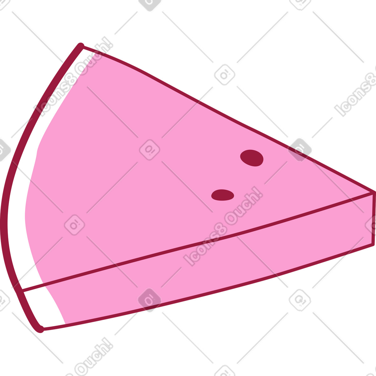 Watermelon slice illustration in Storyline style download in PNG, SVG