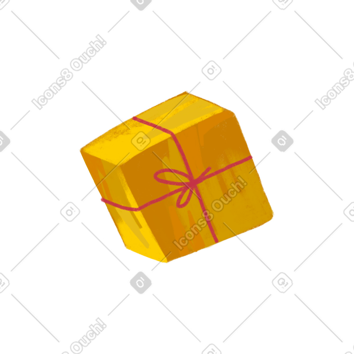 Regalo giallo illustrazione in stile Atomic scarica in PNG, SVG