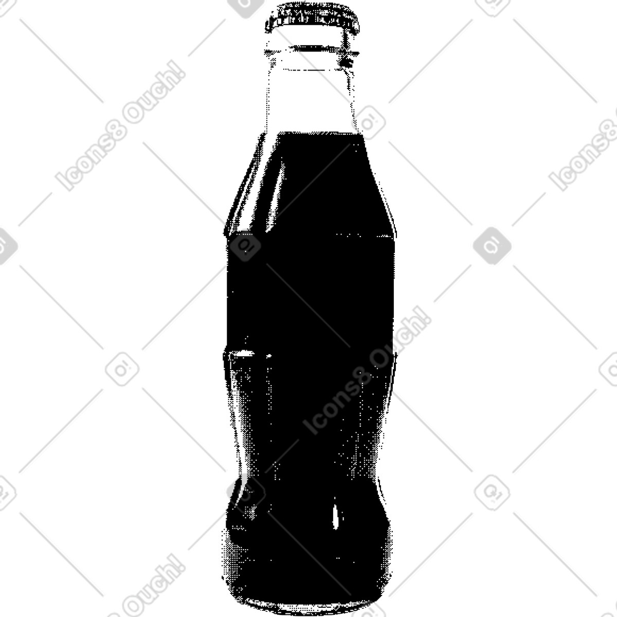 Bottle of soda water illustration in Bitmap style download in PNG, SVG