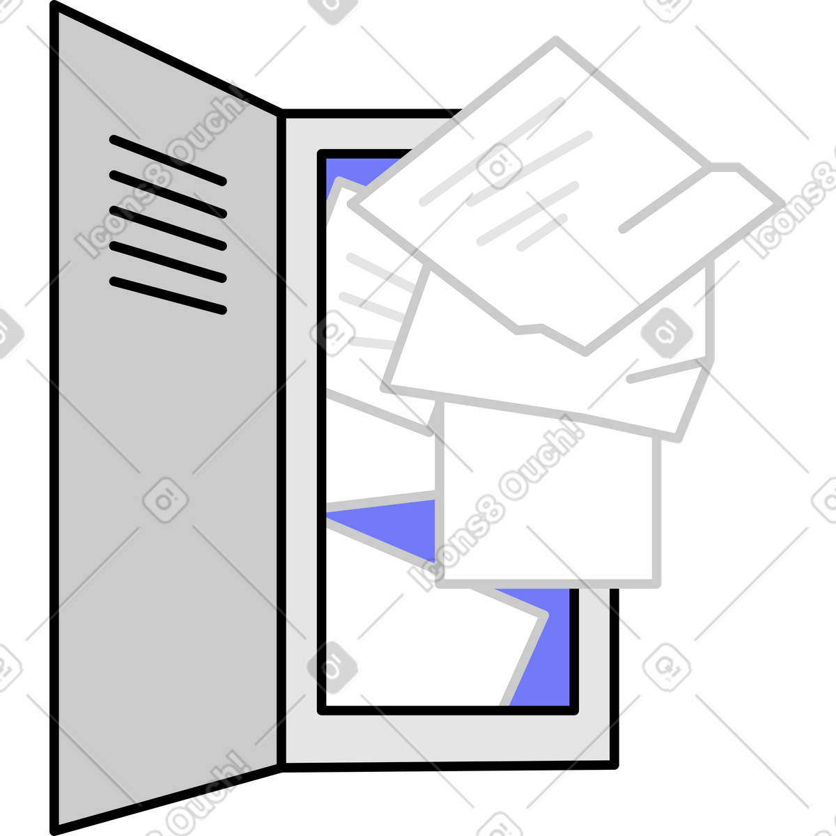 Document cabinet illustration in Giggle style download in PNG, SVG
