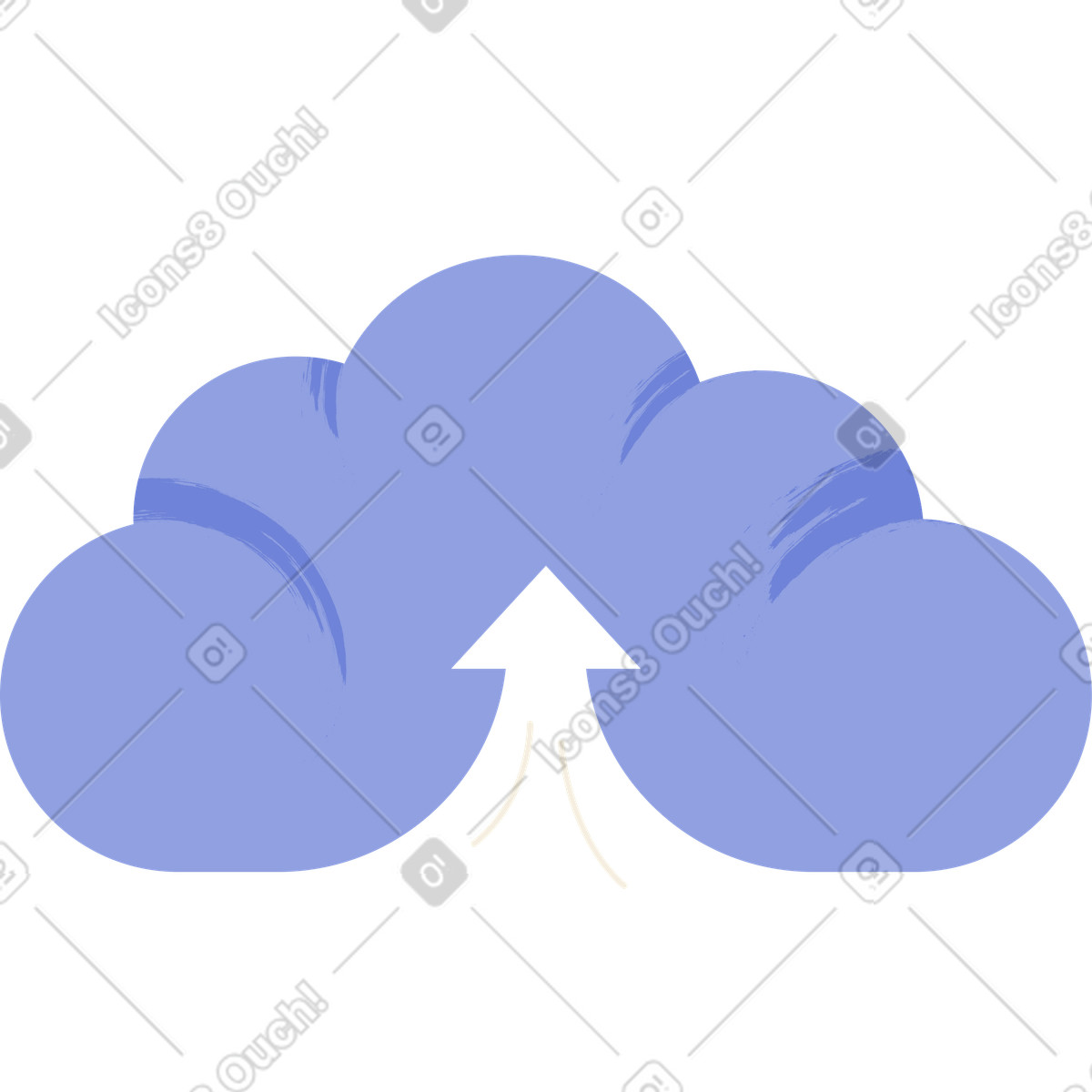 Ilustração de Nuvem com uma seta dentro em no estilo Juicy para baixar em PNG, SVG