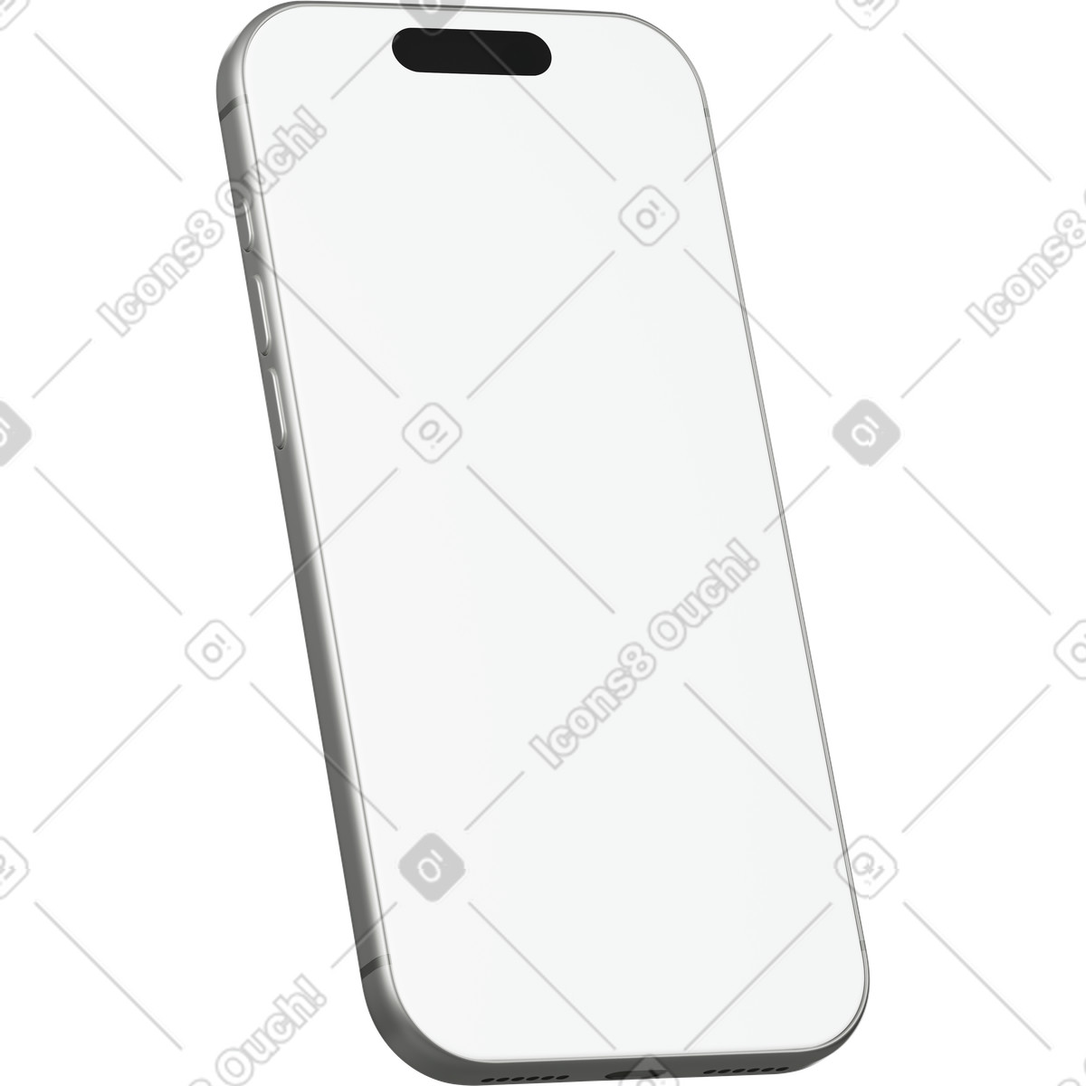 Silver smartphone mockup illustration clipart for various projects in PNG and SVG