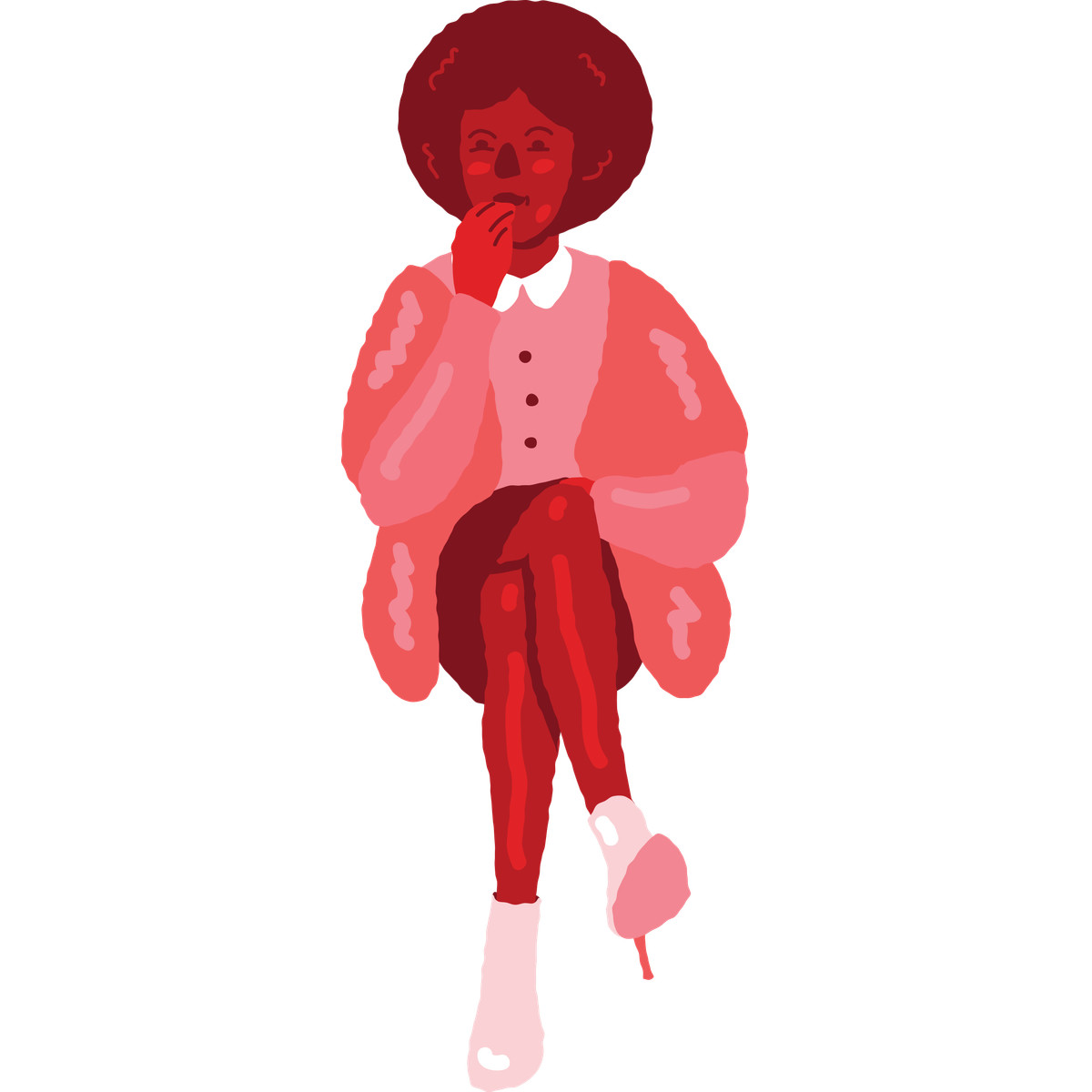 Ilustración Woman sitting cross legged en estilo Cherry a descargar en PNG y SVG
